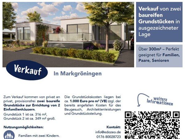 Zwei baureife Grundstücke in Markgröningen 